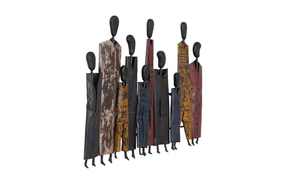 Phillips Collection Honey Drum People Metal Wall Art Sculpture - Handmade, Sustainable Décor for Unique Interiors TH92142