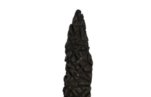 Phillips Collection Post Set of 3 – Modern Sculptural Wood Art with Metal Bases, Charred Finish for Chic Interiors TH92152