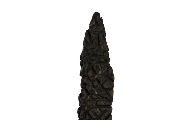 Phillips Collection Post Set of 3 – Modern Sculptural Wood Art with Metal Bases, Charred Finish for Chic Interiors TH92152