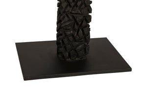 Phillips Collection Post Set of 3 – Modern Sculptural Wood Art with Metal Bases, Charred Finish for Chic Interiors TH92152