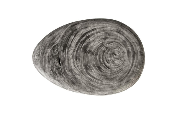 Phillips Collection Smoothed Solid Chamcha Wood Counter Stool Artisan Oval Seat Gray Patina Kitchen TH92653