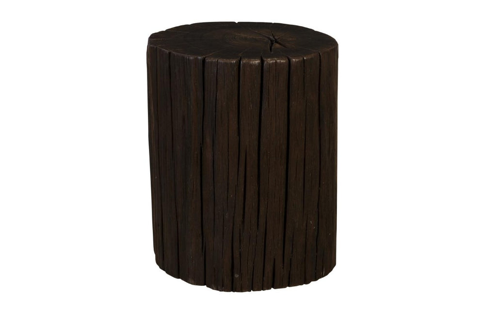 Phillips Collection Black Solid Wood Accent Stool Organic Grain Finish for Rustic Bohemian Farmhouse Spaces TH92729