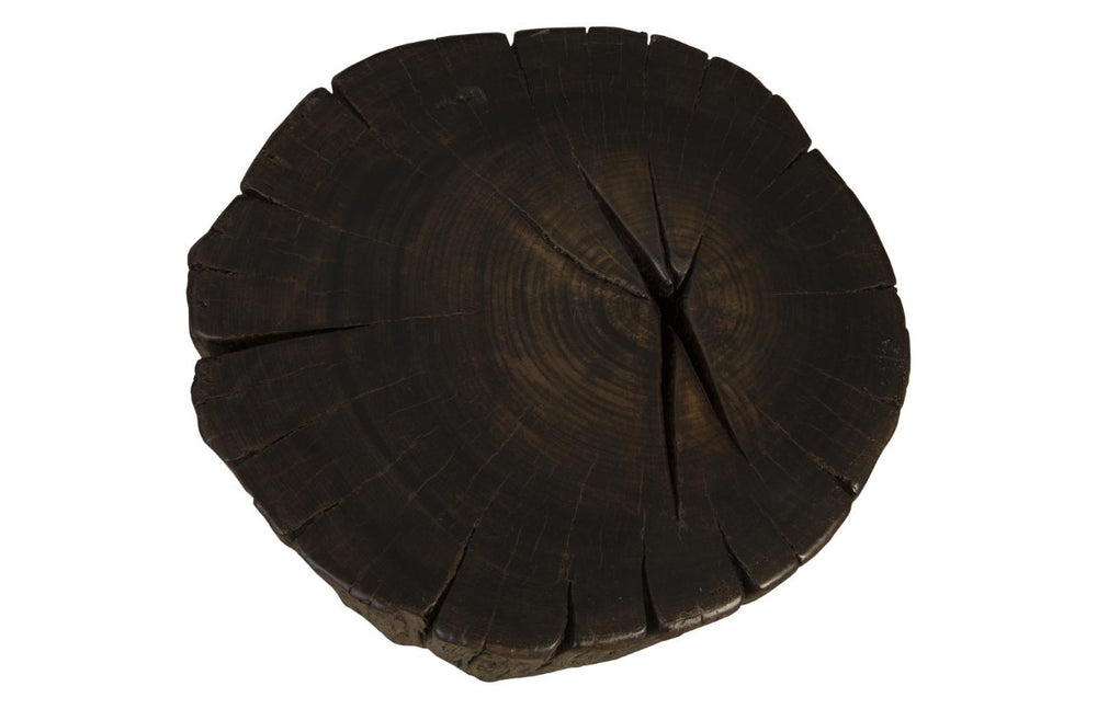 Phillips Collection Black Solid Wood Accent Stool Organic Grain Finish for Rustic Bohemian Farmhouse Spaces TH92729