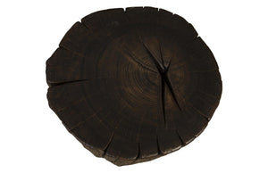 Phillips Collection Black Solid Wood Accent Stool Organic Grain Finish for Rustic Bohemian Farmhouse Spaces TH92729