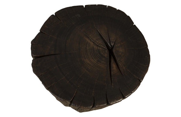 Phillips Collection Black Solid Wood Accent Stool Organic Grain Finish for Rustic Bohemian Farmhouse Spaces TH92729