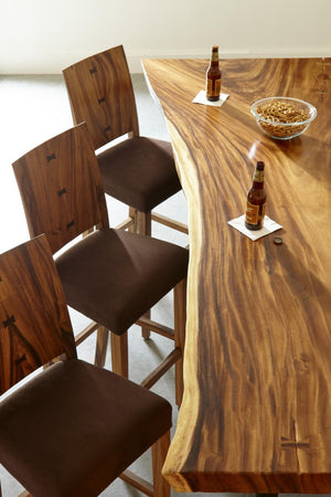 Phillips Collection Origins Reclaimed Chamcha Wood Bar Stool with Butterfly Joints for Organic Interiors TH92730