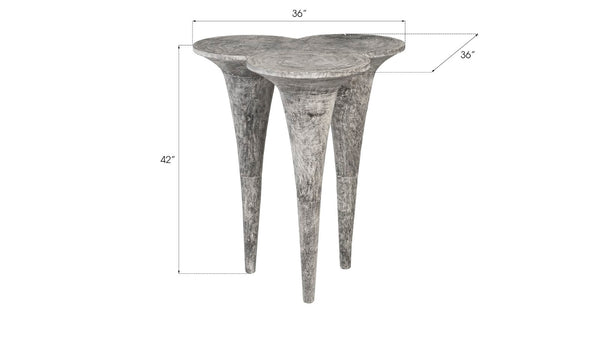 Phillips Collection Marley Bar Table - Stylish Sculptural Design with Warm Tones for Modern or Rustic Interiors Chamcha Wood, Gray Stone Finish TH93106