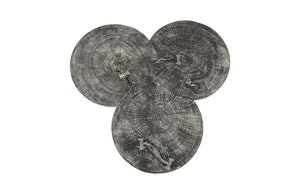 Phillips Collection Marley Sculptural Chamcha Wood Coffee Table with Organic Scalloped Top Gray Stone TH93107