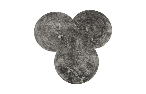 Phillips Collection Marley Sculptural Chamcha Wood Coffee Table with Organic Scalloped Top Gray Stone TH93107