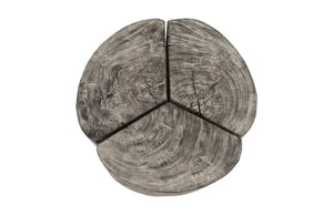 Phillips Collection Clover Coffee Table - Modern Organic Design with Striking Visual Texture for Stylish Living Spaces Chamcha Wood, Gray Stone Finish, Metal Base TH93173