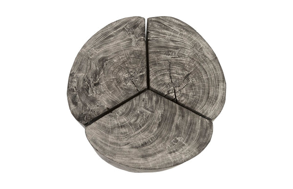 Phillips Collection Clover Coffee Table - Modern Organic Design with Striking Visual Texture for Stylish Living Spaces Chamcha Wood, Gray Stone Finish, Metal Base TH93173