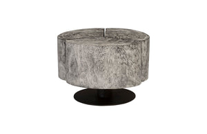 Phillips Collection Clover Coffee Table - Modern Organic Design with Striking Visual Texture for Stylish Living Spaces Chamcha Wood, Gray Stone Finish, Metal Base TH93173