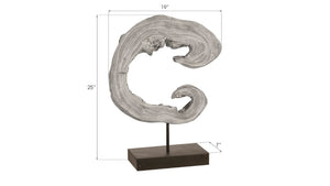 Phillips Collection Creature Sculpture on Stand – Hand-Finished Accent with Unique Organic Design for Modern Spaces Gray Stone TH93180