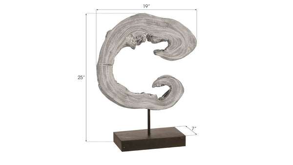 Phillips Collection Creature Sculpture on Stand – Hand-Finished Accent with Unique Organic Design for Modern Spaces Gray Stone TH93180
