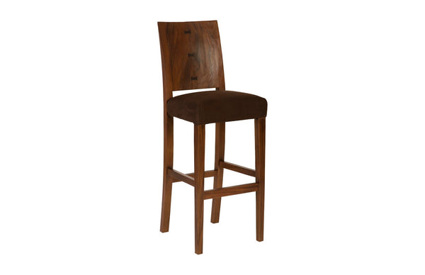 Phillips Collection Origins Bar Stool - Handcrafted Reclaimed Chamcha Wood with Unique Artisanal Detailing and Warm Finish Perfect Brown TH94567