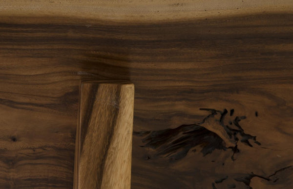 Phillips Collection Triangle Solid Chamcha Wood Sculptural Bench Organic Grain Accent for Entryway or Bedroom TH94569