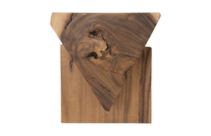 Phillips Collection Triangle Solid Chamcha Wood Sculptural Bench Organic Grain Accent for Entryway or Bedroom TH94569