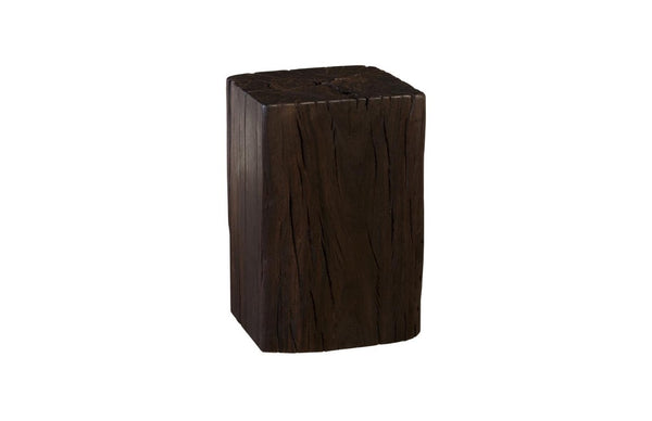 Phillips Collection Black Solid Wood Accent Stool with Natural Grain Texture for Living Room or Entryway TH94574
