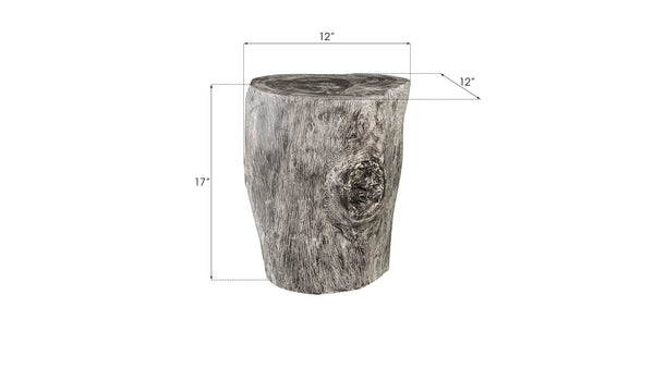 Phillips Collection Stump Stool - Natural Gray Stone Finish From Responsibly Harvested Chamcha Tree For Modern Spaces Gray Wood Th94575