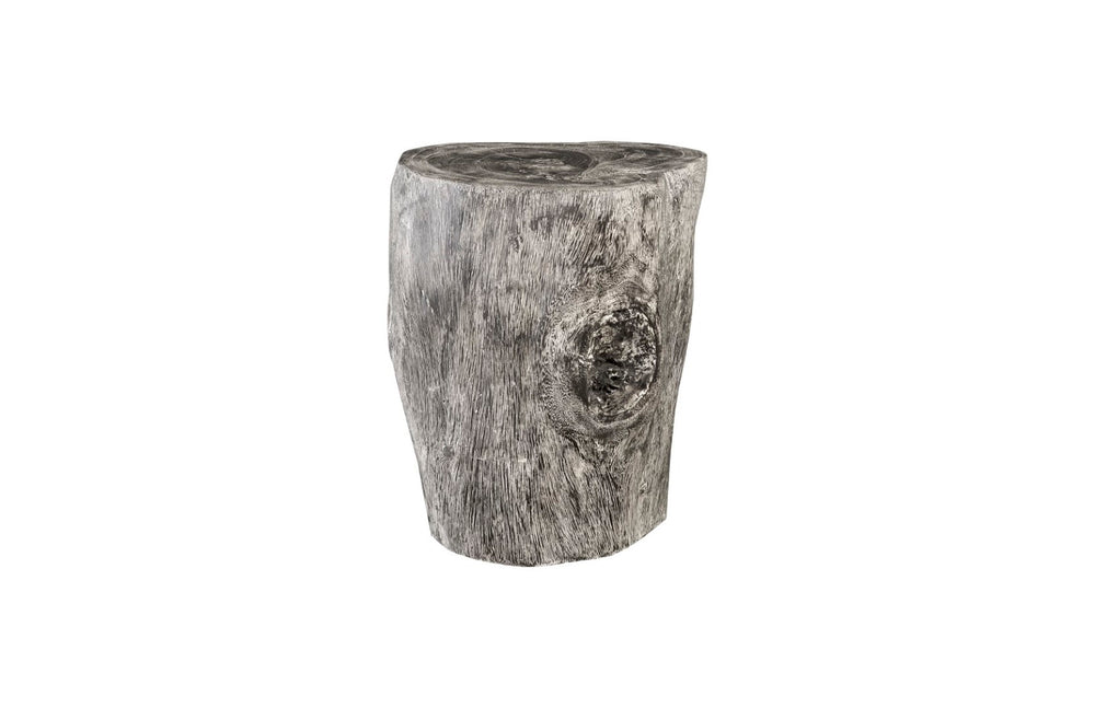 Phillips Collection Stump Stool - Natural Gray Stone Finish From Responsibly Harvested Chamcha Tree For Modern Spaces Gray Wood Th94575