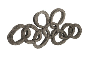 Phillips Collection Chain Wall Art - Handcrafted Chamcha Wood Sculpture with Gray Stone Finish for Modern Spaces TH94577