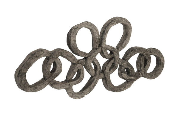 Phillips Collection Chain Wall Art - Handcrafted Chamcha Wood Sculpture with Gray Stone Finish for Modern Spaces TH94577