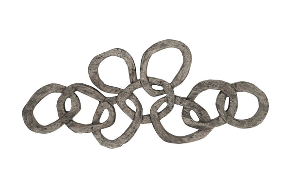 Phillips Collection Chain Wall Art - Handcrafted Chamcha Wood Sculpture with Gray Stone Finish for Modern Spaces TH94577
