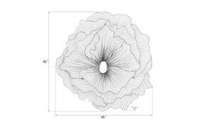 Phillips Collection Poppy Flower Wall Art - Modern Organic Sculpture for Elegant Home Decor and Stunning Visual Appeal Silver/Black, LG TH95111