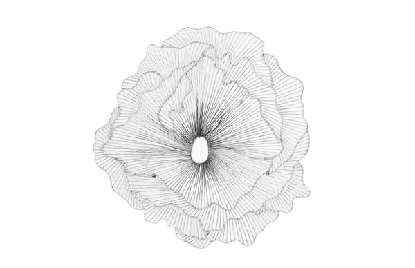 Phillips Collection Poppy Flower Wall Art - Modern Organic Sculpture for Elegant Home Decor and Stunning Visual Appeal Silver/Black, LG TH95111