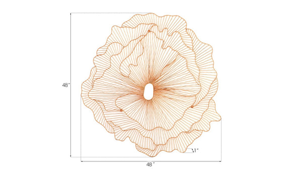 Phillips Collection Poppy Flower Wall Art - Modern Organic Sculpture for Elegant Home Decor and Stunning Visual Appeal Copper, LG TH95114