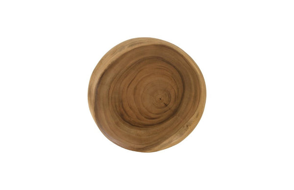 Phillips Collection String Round Acacia Wood Accent Stool with Sleek Black Metal Legs for Modern Interiors TH95435
