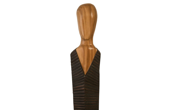 Phillips Collection Vested Male Sculpture - Striking Minimalist Design for Contemporary Home Décor and Elegant Accents Small, Chamcha, Natural, Black, Copper TH95604