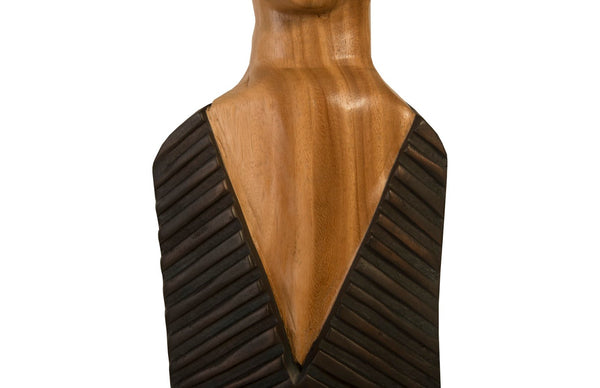 Phillips Collection Vested Male Sculpture - Striking Minimalist Design for Contemporary Home Décor and Elegant Accents Small, Chamcha, Natural, Black, Copper TH95604