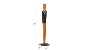 Phillips Collection Vested Male Sculpture - Striking Minimalist Design for Contemporary Home Décor and Elegant Accents Small, Chamcha, Natural, Black, Copper TH95604