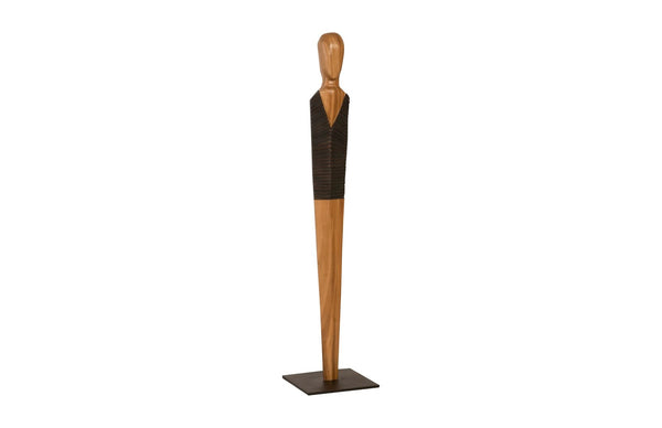Phillips Collection Vested Male Sculpture - Striking Minimalist Design for Contemporary Home Décor and Elegant Accents Small, Chamcha, Natural, Black, Copper TH95604
