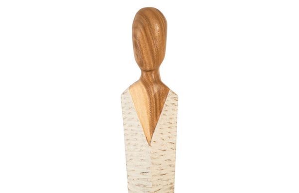 Phillips Collection Vested Female Sculpture - Elegant Contemporary Accent for Modern Interiors and Serene Spaces Small, Chamcha, Natural, White, Gold TH95605