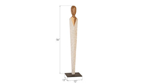 Phillips Collection Vested Female Sculpture - Elegant Contemporary Accent for Modern Interiors and Serene Spaces Small, Chamcha, Natural, White, Gold TH95605