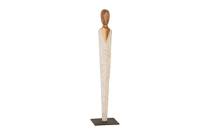 Phillips Collection Vested Female Sculpture - Elegant Contemporary Accent for Modern Interiors and Serene Spaces Small, Chamcha, Natural, White, Gold TH95605