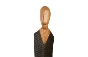 Phillips Collection Vested Male Sculpture - Striking Minimalist Design for Contemporary Home Décor and Elegant Accents Large, Chamcha, Natural, Black, Copper TH95606