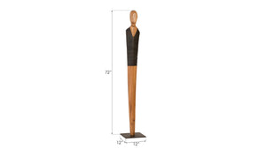 Phillips Collection Vested Male Sculpture - Striking Minimalist Design for Contemporary Home Décor and Elegant Accents Large, Chamcha, Natural, Black, Copper TH95606