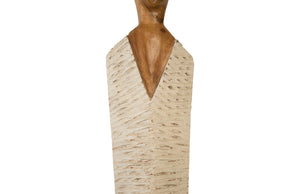 Phillips Collection Vested Female Sculpture - Elegant Contemporary Accent for Modern Interiors and Serene Spaces Large, Chamcha, Natural, White, Gold TH95609