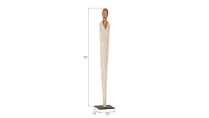 Phillips Collection Vested Female Sculpture - Elegant Contemporary Accent for Modern Interiors and Serene Spaces Large, Chamcha, Natural, White, Gold TH95609
