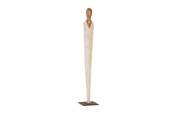 Phillips Collection Vested Female Sculpture - Elegant Contemporary Accent for Modern Interiors and Serene Spaces Large, Chamcha, Natural, White, Gold TH95609