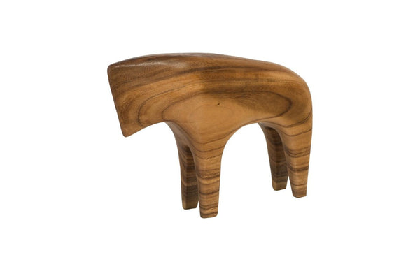 Phillips Collection Bull Wood Sculpture Hand Carved Organic Form for Modern and Bohemian Home Decor 17 L x 3 W x 12 H TH95617