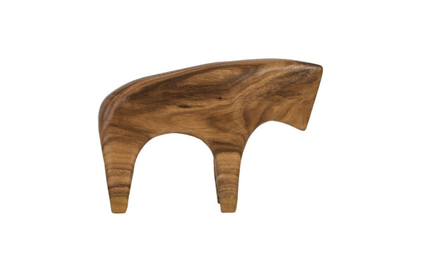 Phillips Collection Bull Wood Sculpture Hand Carved Organic Form for Modern and Bohemian Home Decor 17 L x 3 W x 12 H TH95617