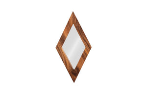 Phillips Collection Diamond Shaped Acacia Wood Wall Mirror Handcrafted Sustainable Decor for Entryway Medium TH95619