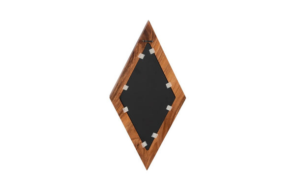 Phillips Collection Diamond Shaped Acacia Wood Wall Mirror Handcrafted Sustainable Decor for Entryway Medium TH95619