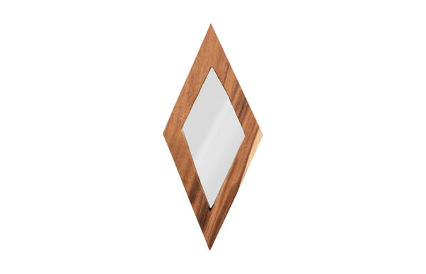 Phillips Collection Diamond Shaped Acacia Wood Wall Mirror Handcrafted Sustainable Decor for Entryway Large TH95620