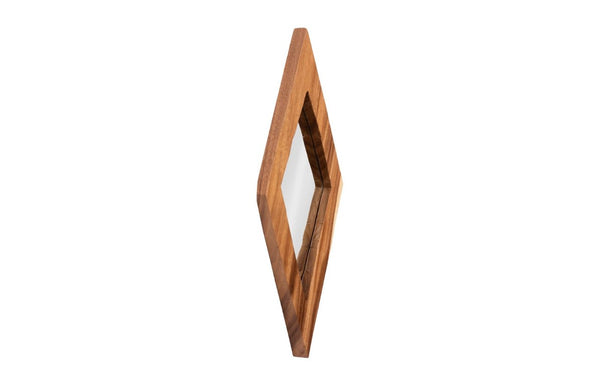Phillips Collection Diamond Shaped Acacia Wood Wall Mirror Handcrafted Sustainable Decor for Entryway Large TH95620