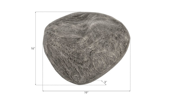 Phillips Collection River Stone Wall Tile Sculpture - Elegant Metal Design Inspired by Nature for Modern Interiors Gray Stone, XL TH96033